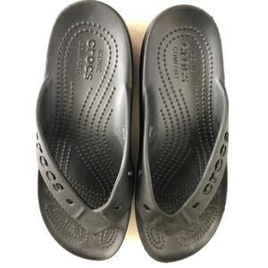 Crocs Women's Size 6 Black Baya Platform Wedge Flip Flops Thongs Sandals P10